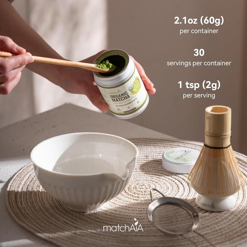 Premium Ceremonial Grade Organic Matcha Powder (60g / 2.1oz Tin Can)