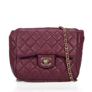 Pre-owned CHANEL Lambskin Backpack Purple Quilted Pattern 55284137 L