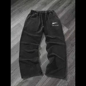 NewMen's Regular Fit Striped & Star Print Zipper Pants, Casual Comfy Pants for Daily Wear, Men's Trousers for All Seasons, Cotton