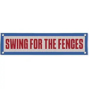Baseball Canvas Banner, Playroom Boys Room Inspirational  Room Decor, Vinatge   Classroom Decor, Swing For The Fences, Player   7.8x31.5