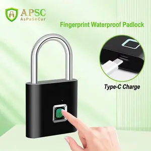 Smart Fingerprint Hanging Lock, USB Rechargeable, Biometric Fingerprint Lock, Zinc Alloy Security, Easy One-Click Operation