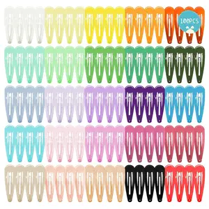 Colorful Snap Hair Clips Hair Barrettes for Girls,Clips Candy Color Hair Accessories for Kids Teens, Toddlers,Women (Color=Multicolor |   Pack=100-Pack)