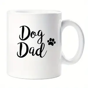 Dog Dad Mug - Coffee Cup with Paw Print Design, BPA-Free & Hand Wash Only, Father's Day Christmas Birthday Gift for Pet Lovers, Reusable High-Quality Gift for Dog Owners, Holiday Gift Mug |   Minimalist Mug Design |   Reusable Mug, Gift for Dad