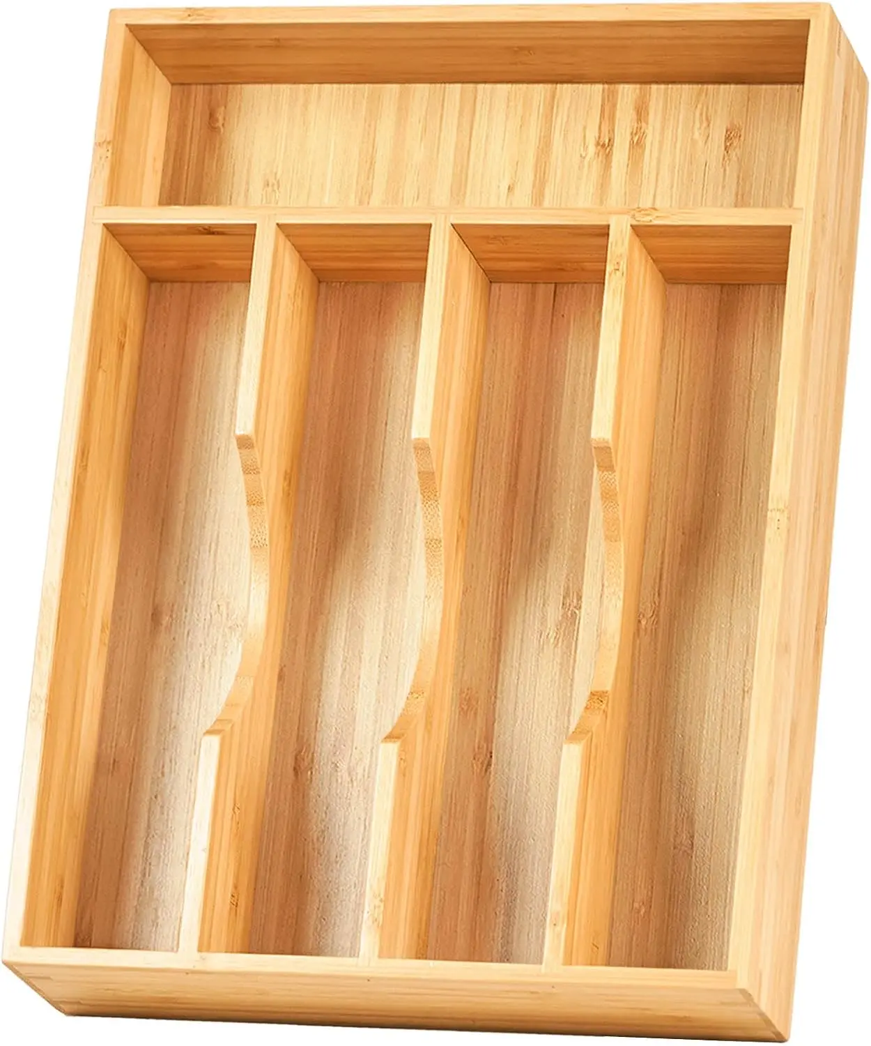 Bamboo Kitchen Drawer Organizer 9 Inch Silverware Tray