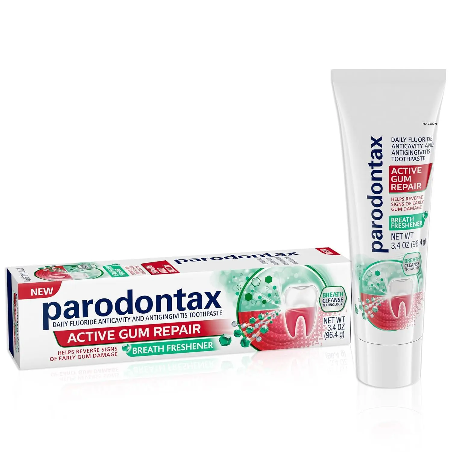 Parodontax Active Gum Repair Breath Freshener Toothpaste, 3.4 oz | Help Reverse The 4 Signs Of Early Gum Problems, Supports Healthy Gums And Bad Breath Protection