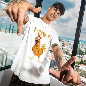 t-shirt humor F-CAW-F Graphic T-Shirt - Premium Heavy Cotton Tee with Bold Cartoon Chicken Design for Casual Wear & Humor Love sarcastic rs