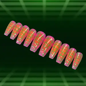 Press On Nails Neon Grid