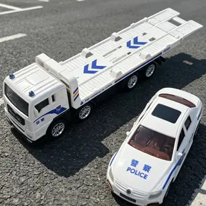 Multifunctional Inertia Police Car Trailer Truck, Friction Powered Car, Children's Forklift Vehicle Model Toy Car, Kids Gift, Inertia Driven Police Car, Friction Toy, Toy Car, Police Car, Small Car,easter basket stuffers,toddler toys,kids toys