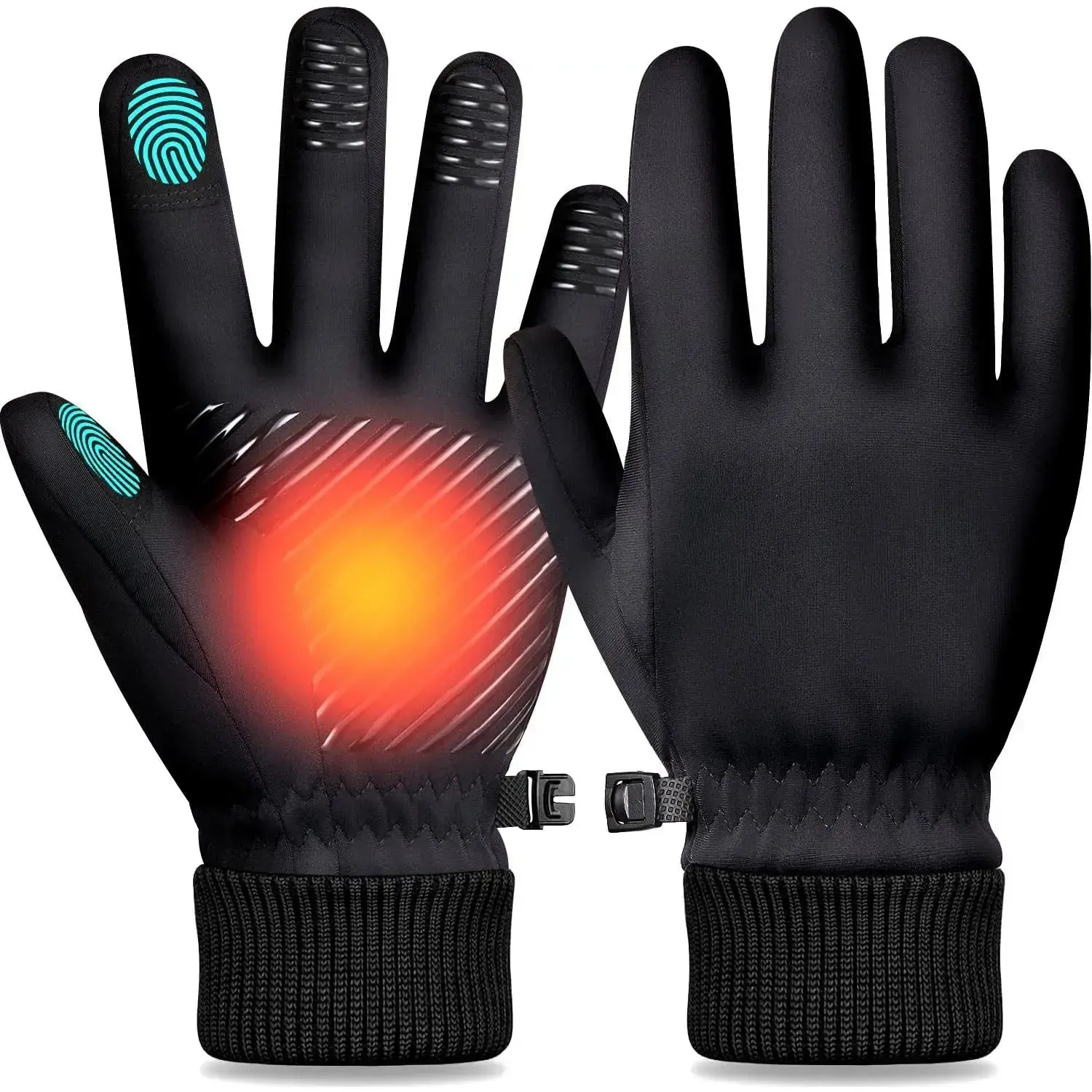 Winter Waterproof Gloves for Women: Water Proof Touch Screen Gloves for Men Running Hiking, Cold Weather Touchscreen Gloves for Phone Texting, Warm Snow Water Resistant Thermal Gloves Black