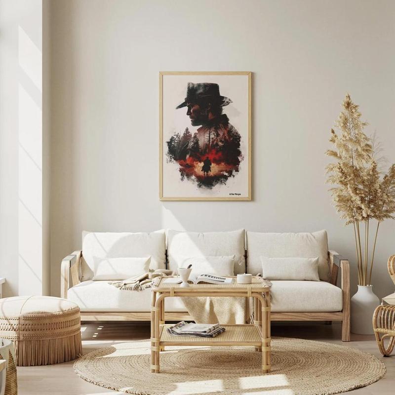 Arthur Morgan Portrait Unframed Wall Art Poster – Red Dead Redemption 2|           Game Lovers’ Wall Print Collection|           Gaming Character Decor for Living Room, Bedroom & More(Note: Frame shown for display only)