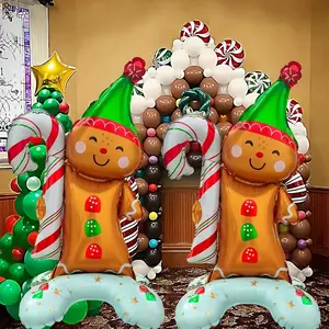 2pcs/set 24.8inch base gingerbread for Man shaped Christmas decoration aluminum foil balloon set