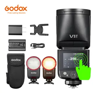 Godox V1 Mid V1mid F Camera Flash for Fujifilm, 55Ws TTL Speedlite, Touchscreen Control, 2200mAh Battery, 1.7s Recycle Time, 650 Full Power Flashes, LED Modeling Lamp