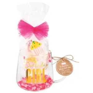 Mud Pie Birthday Girl Glass Mug & Marshmallow Set