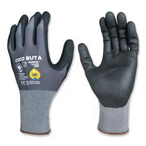 12 Pairs COCO RUTA Gloves 34-874 Safety Gloves | Guantes Para Trabajo - Maxi Flex Gloves For Men Nitrile Micro Foam Grip Palm Comfortable Fit Construction Gear