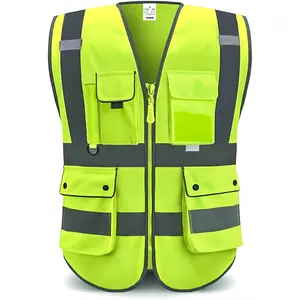 Reflective Safety Vest for Men and Women High Visibility Class 2 Vest with Pockets Sizes Small to 4XL