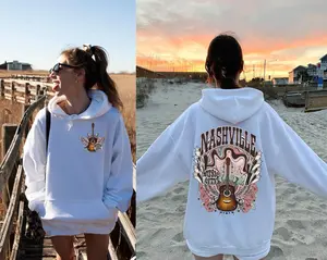 Nashville Hoodie Cute Cowgirl Country Music Concert Sweatshirt Western Rodeo Cowboy Sweater Trendy Aesthetic Clothing Gift for Her