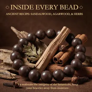 Ancient Recipe Sandalwood Agarwood & Herbs Bracelet with Botanical Integrity