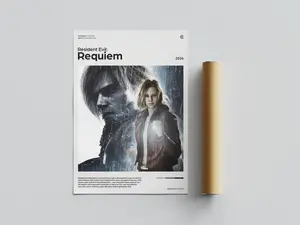 Resident Evil Requiem Poster, RE9 Video Game Print, Grace Ashcroft Gaming Wall Art, Leon Kennedy Gift