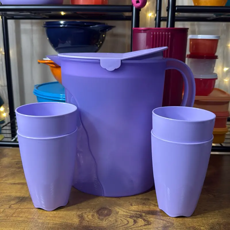 Tupperware 3.75L Murano Jumbo Pitcher and Cups Set Lilac