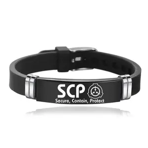 Game SCP Foundation Bangle Bracelets Special Containment Procedures Sport Casual Stainless Steel Cool Jewelry Gifts