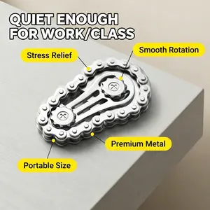 Silent Metal Chain Fidget Spinner - Noiseless Stress Relief Toy for Office & Classroom | Pocket EDC Gadget