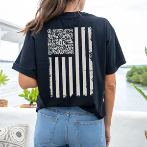 QR Code Dance Graphic T-Shirt, Scan Me Back Design T-Shirt | Funny President Trump Dance Meme Shirt & Gift