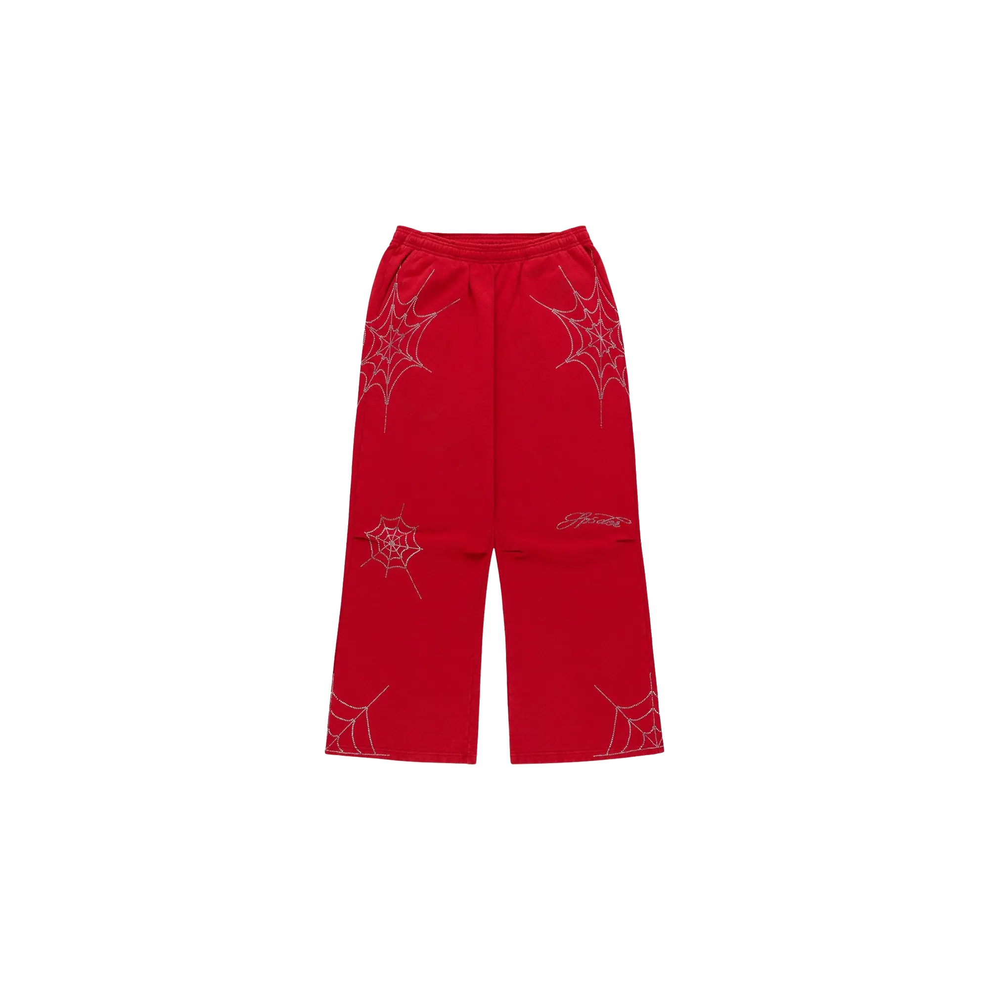 Rhinestone Web Sweatpants "Red" SP5der499