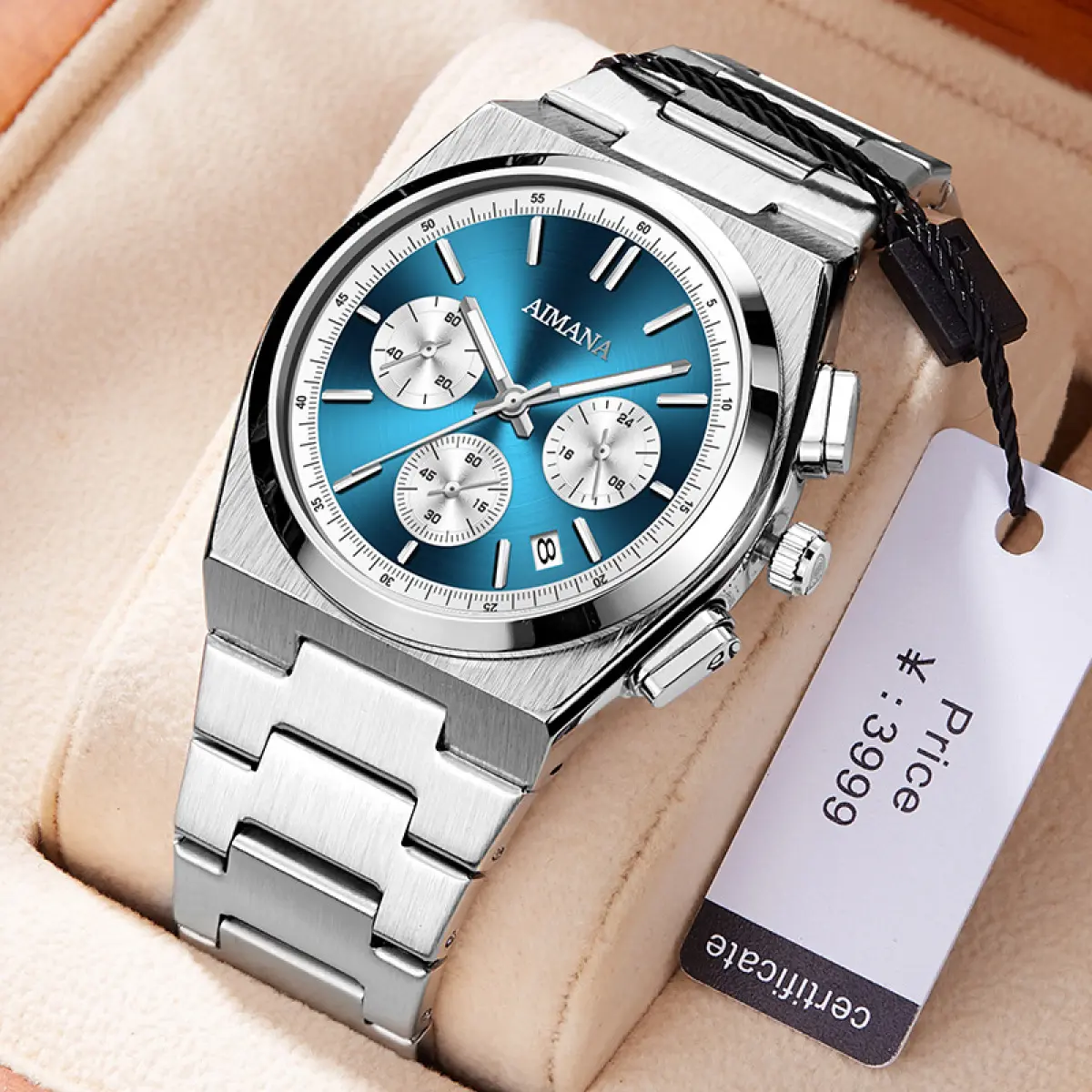 2025 Swiss Luxury Men's Analog Watch - 42mm Stainless Steel Quartz, Luminous Multifunction Chronograph, Calendar, Gold Shell Black Surface Steel Belt, Buckle Closure, Lifestyle Mirror Design, Perfect Gift for Him & Daily Outfit