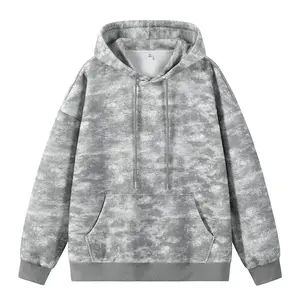 Camouflage Hoodie Men's Four Seasons Fashion Trendy Couple Pullover Cap Shirt with Hood and Drawstring