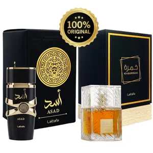 (Bundle) Lattafa Perfumes Khamrah & Lattafa Perfumes Asad Combo Multipack 3.4oz 100ml each Long Lasting Fragrance Unisex Scent