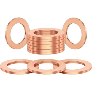 20Pcs M14 Oil Drain Plug Red Copper Crush Washers Coolant Seal Ring Gasket