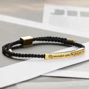 Inspire BraceletDon't Let Difficult Days Win Bracelet - Kindness, Remember Who You Are - Inspirational Woven Rope Jewelry Gift,