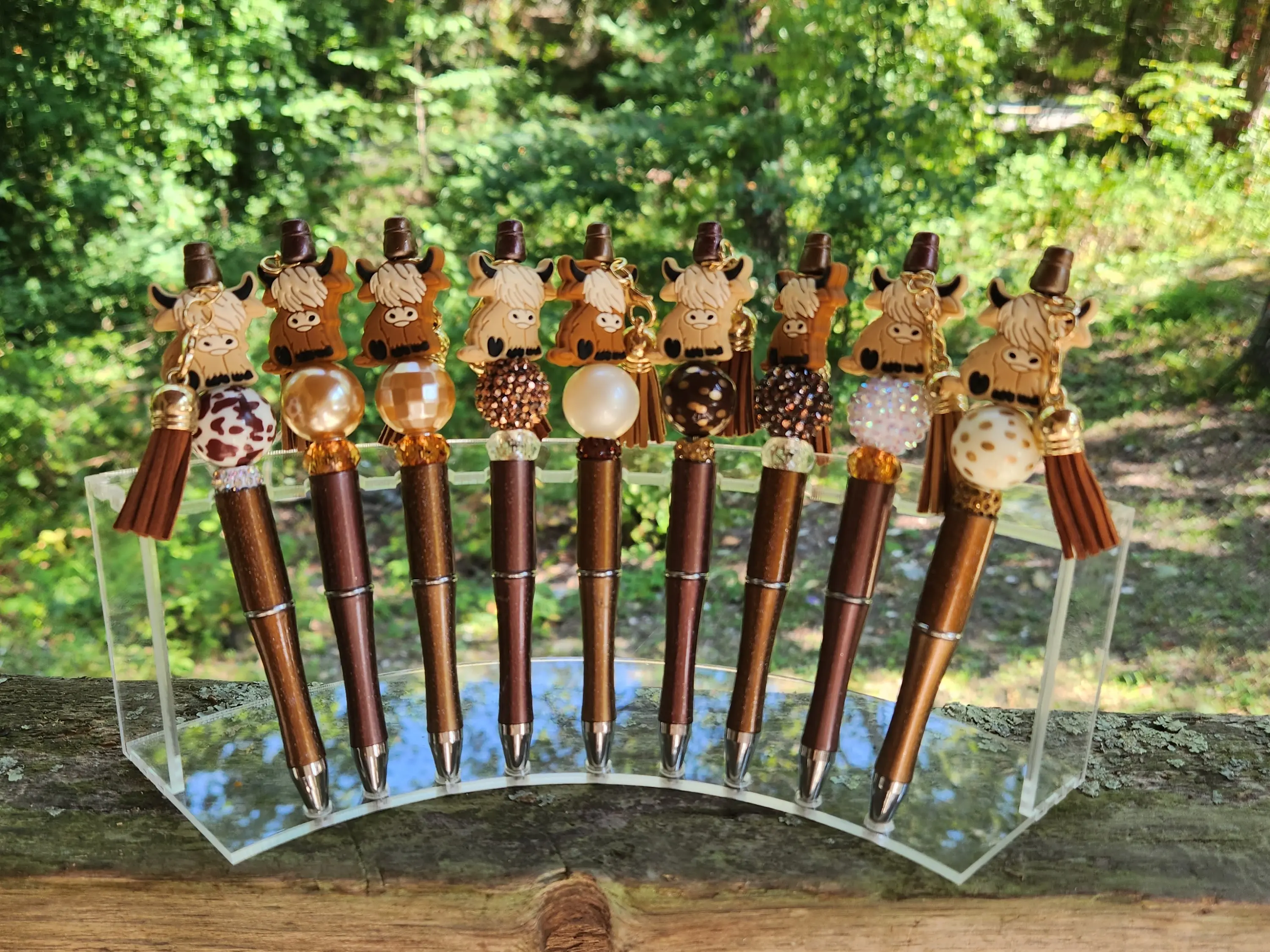 Highland Cow Beaded Pen