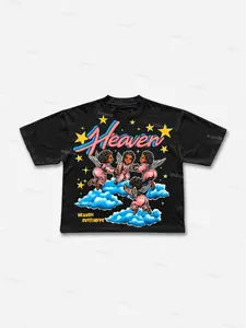 Heaven Over Hype Vinatge Cherub Graphic Cropped T-shirt