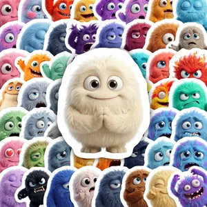 50pcs Fun Plush Monster Stickers Series, Decal Set, Sticker Decals, Office Supplies and Notebook Accessories, Suitable for Scrapbooks, Diaries, Laptops, Water Bottles, Cars, Etc., Based on A Design Inspired By Faith.