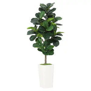 Garvee 5FT Artificial Fiddle Leaf Fig Tree with Modern Planter, Realistic Low Maintenance Floor Plant for Living Room, Bedroom, or Corner Decoration
