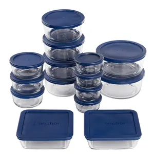 30-Piece Glass Food Storage Containers Set with Airtight Leakproof Lids, Stackable Meal Prep Containers, Microwave, Freezer & Refrigerator Safe