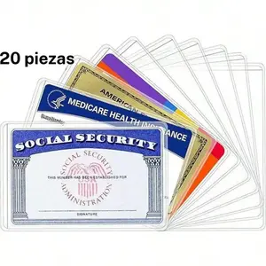 Social Security Card Protector, 10/20 Pack, Waterproof Transparent PVC Plastic Sleeve, Suitable for Health Insurance Card/Medicare Card/Social Security Card/Business Card/ID Card/Credit Card