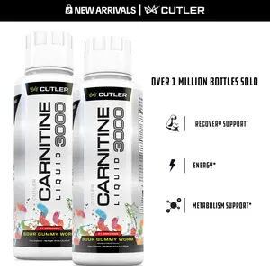 Cutler Nutrition 2 Pack Carnitine 3000 Liquid Supplement for Energy Sugar Support and Recovery health and fitness liquid