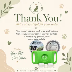 Pet Care Thank You Card – A Minimalist Card Expressing Gratitude for Customer Orders & a Gift for Pet Lovers