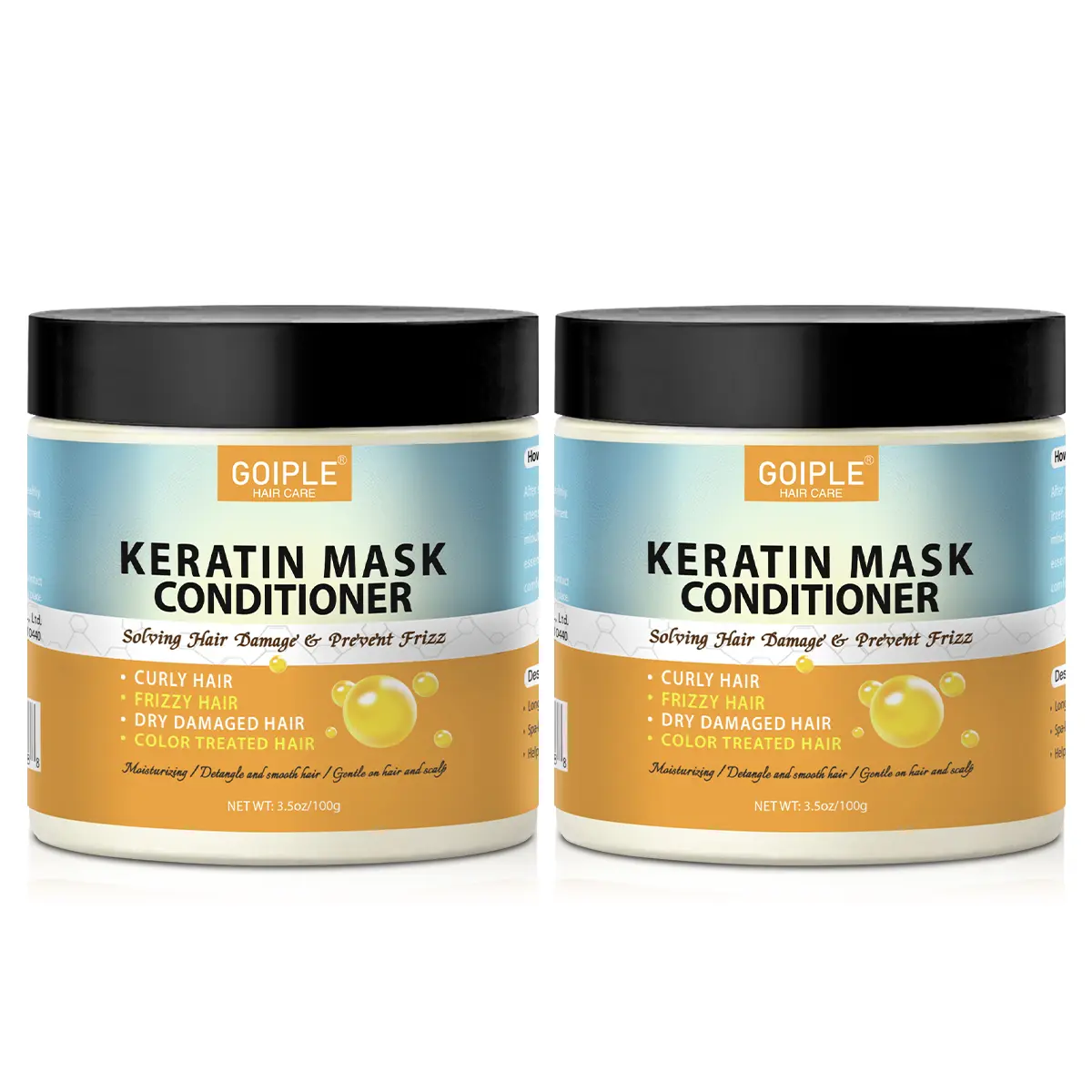 GOIPLE Keratin Mask & Conditioner Set | Repair Dry Frizzy Damaged Hair | For Curly & Color-Treated Hair | Salon Care at Home