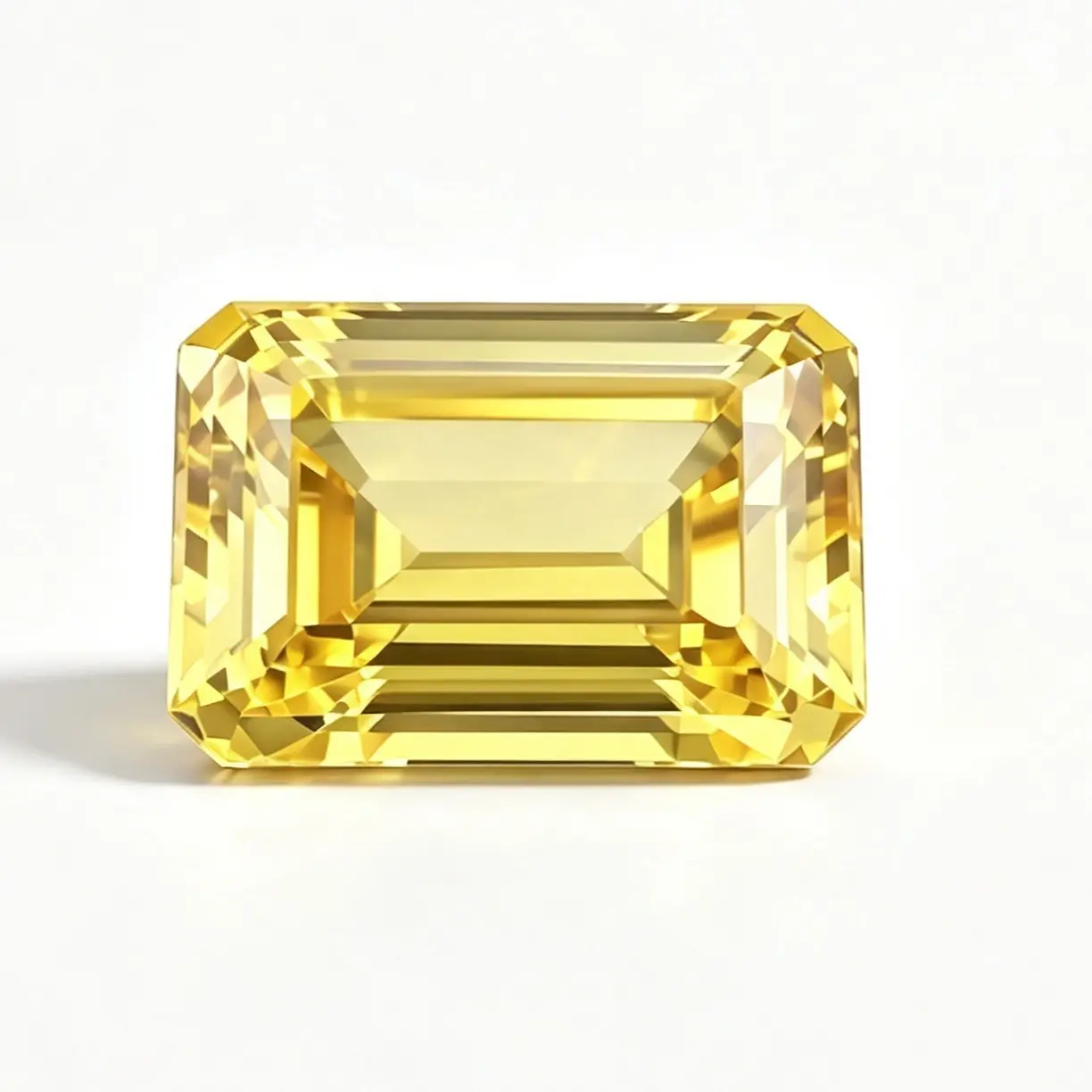 Lab-Grown  Emerald Cut Yellow Sapphire With AGL Certificate
