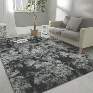 Ultra Soft Silk Wool Solid Color Flocking Carpet, Long Hair Rug for Living Room Coffee Table Bedroom Window Seat Home Bedside Mat Floor Pad