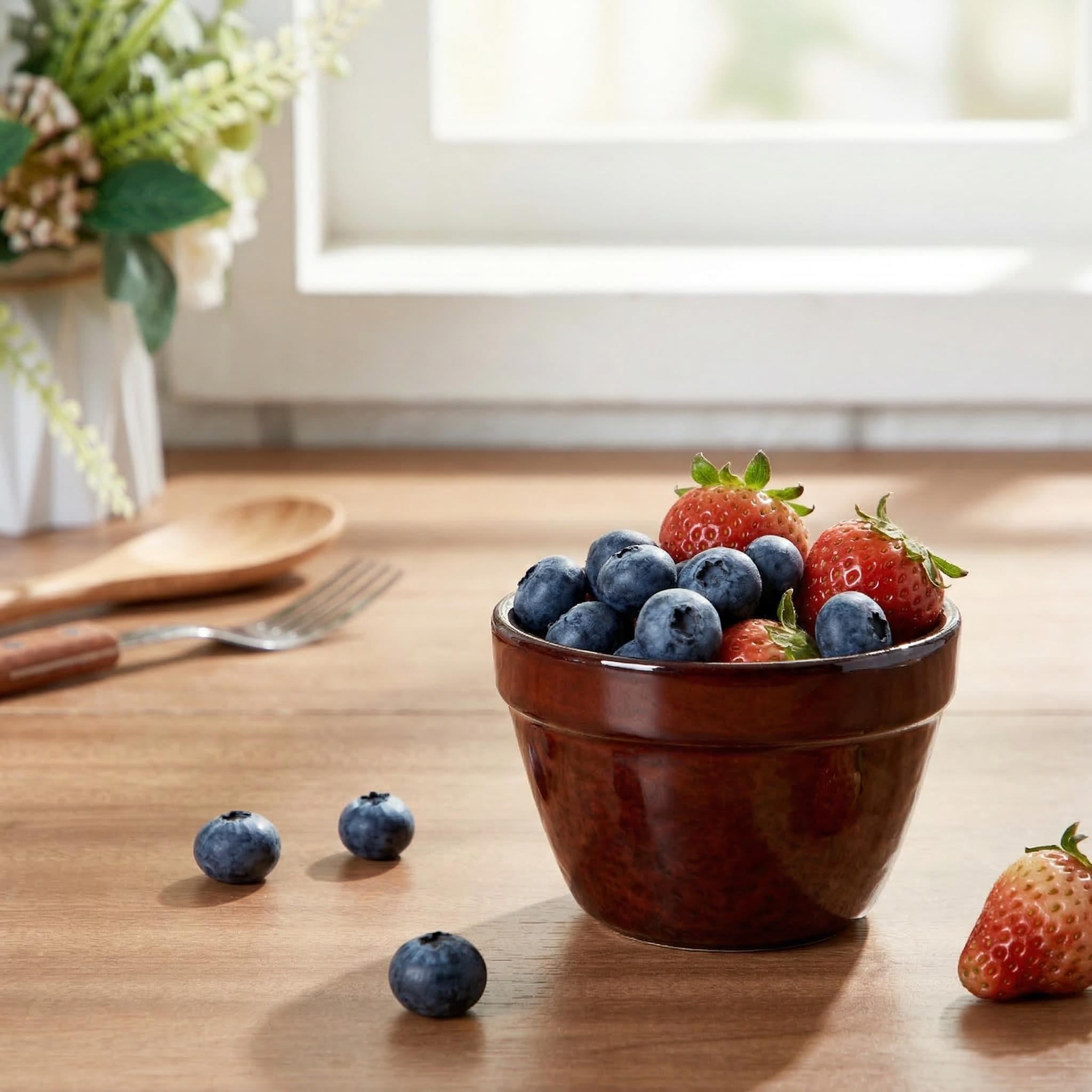 Ceramic Bowls Set of 6-6.8 OZ Small Bowl Set, Farmhouse Vintage Red Bowls 3.5 Inches Ramekins Bowl for Salad Dessert Yogurt Dipping Ice Cream Fruit Rice- Microwave Dishwasher Safe Retro Red