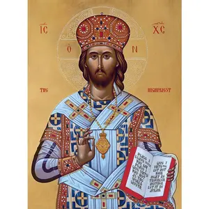 Orthodox Christian Icon of Christ the High Priest – Mounted on Wood