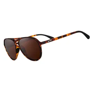 Goodr Amelia Earhart Ghosted Me Classic Aviator Sunglasses Windproof Polarized Anti Glare Tortoiseshell No Slip No Bounce