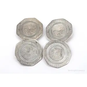 Antique Octagon Sterling Silver Cufflinks