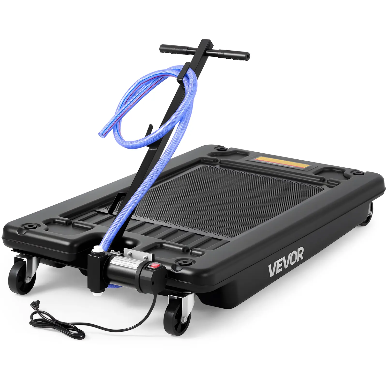 【summerfinds】VEVOR Low Profile Oil Drain Pan, 17 Gallon Capacity, Rolling Oil Drain Pan with Electric Pump, 7.2 ft Hose & T Folding Handle, Leak-proof & Corrosion-resistant, Fit for Cars, SUVs, Trucks, ATVs, Black