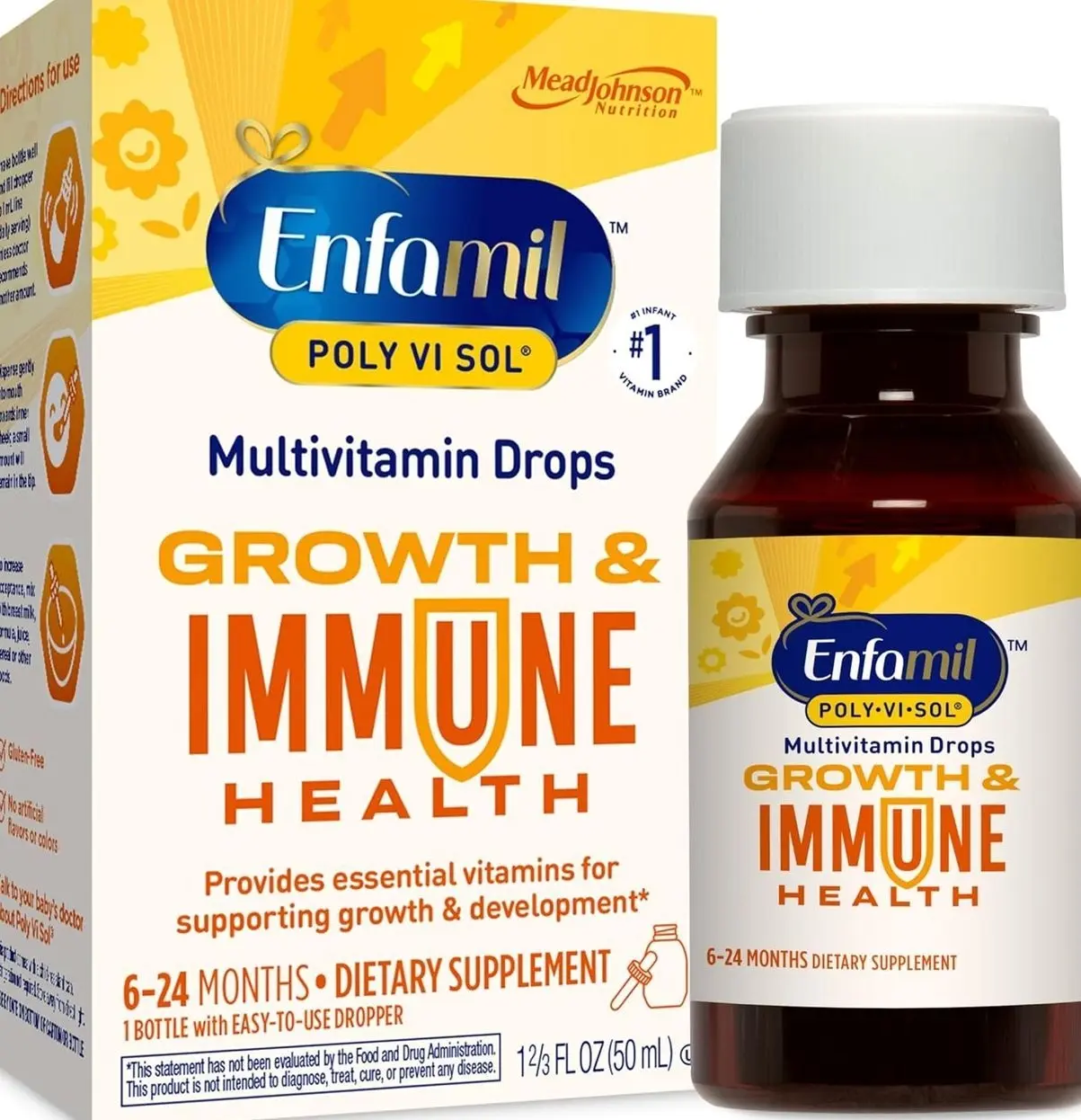 Enfamil Poly-Vi-Sol Liquid Multivitamin Supplement for Infants and Toddlers, 50 mL dropper bottle