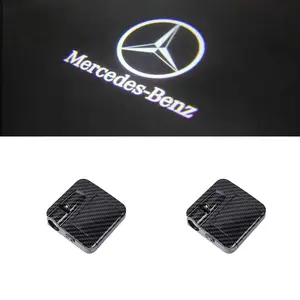 2-pcs Set Laser Projector LED Welcome Light for Mercedes-Benz A/B/C/E/M Class, GL, GLE, GLC, GLA, W205, GLS, X156, C-Coupe, C180 Door Ambient Light